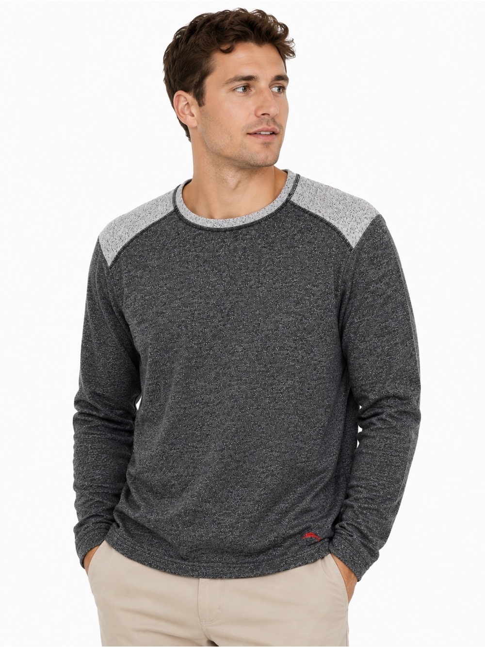 Tommy Bahama Men’s M Gray  Pullover Marlin Cotton Blend Sweater